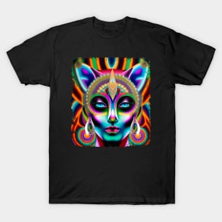 Catgirl DMTfied (26) - Trippy Psychedelic Art T-Shirt